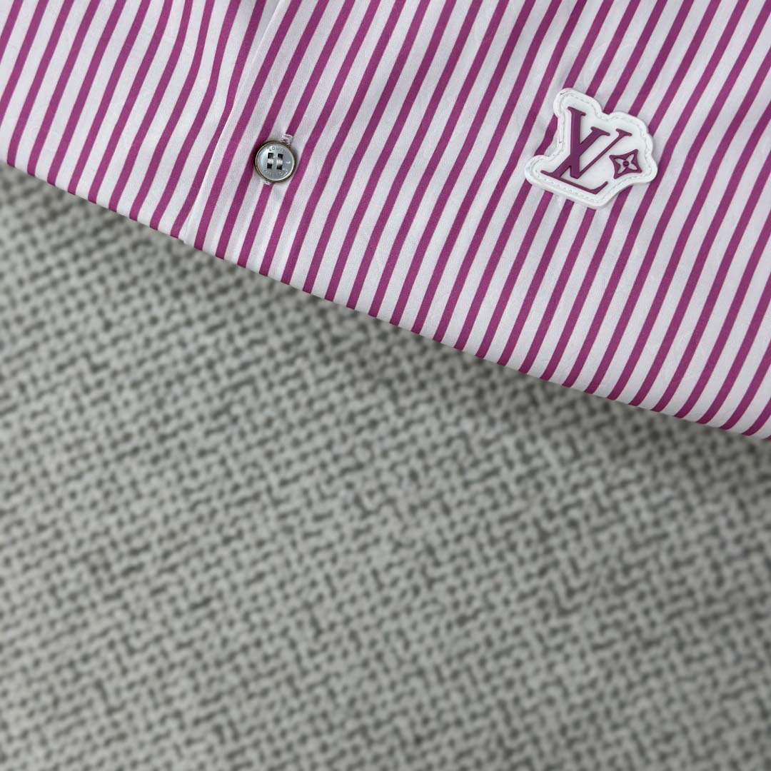 Louis Vuitton Monogram Striped Short-Sleeved Shirt   1AHVX7 - FashionPlug