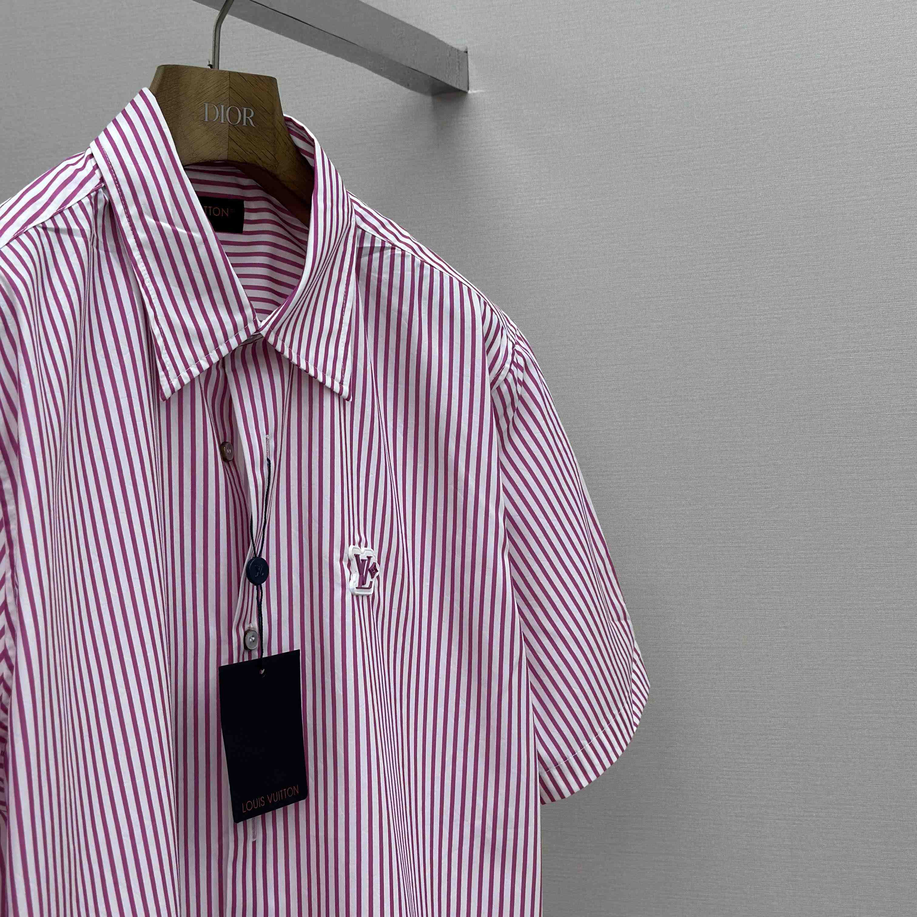 Louis Vuitton Monogram Striped Short-Sleeved Shirt   1AHVX7 - FashionPlug