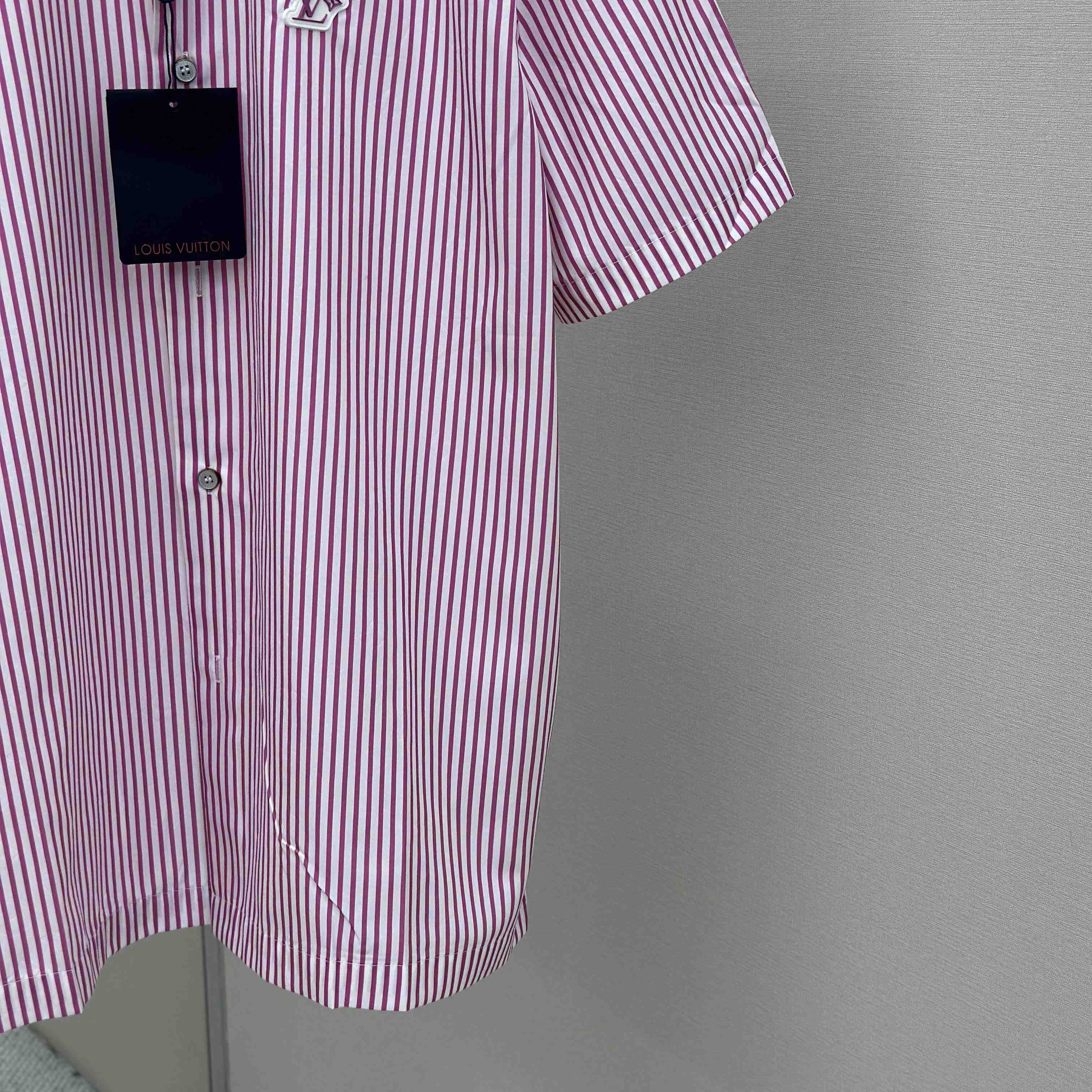 Louis Vuitton Monogram Striped Short-Sleeved Shirt   1AHVX7 - FashionPlug