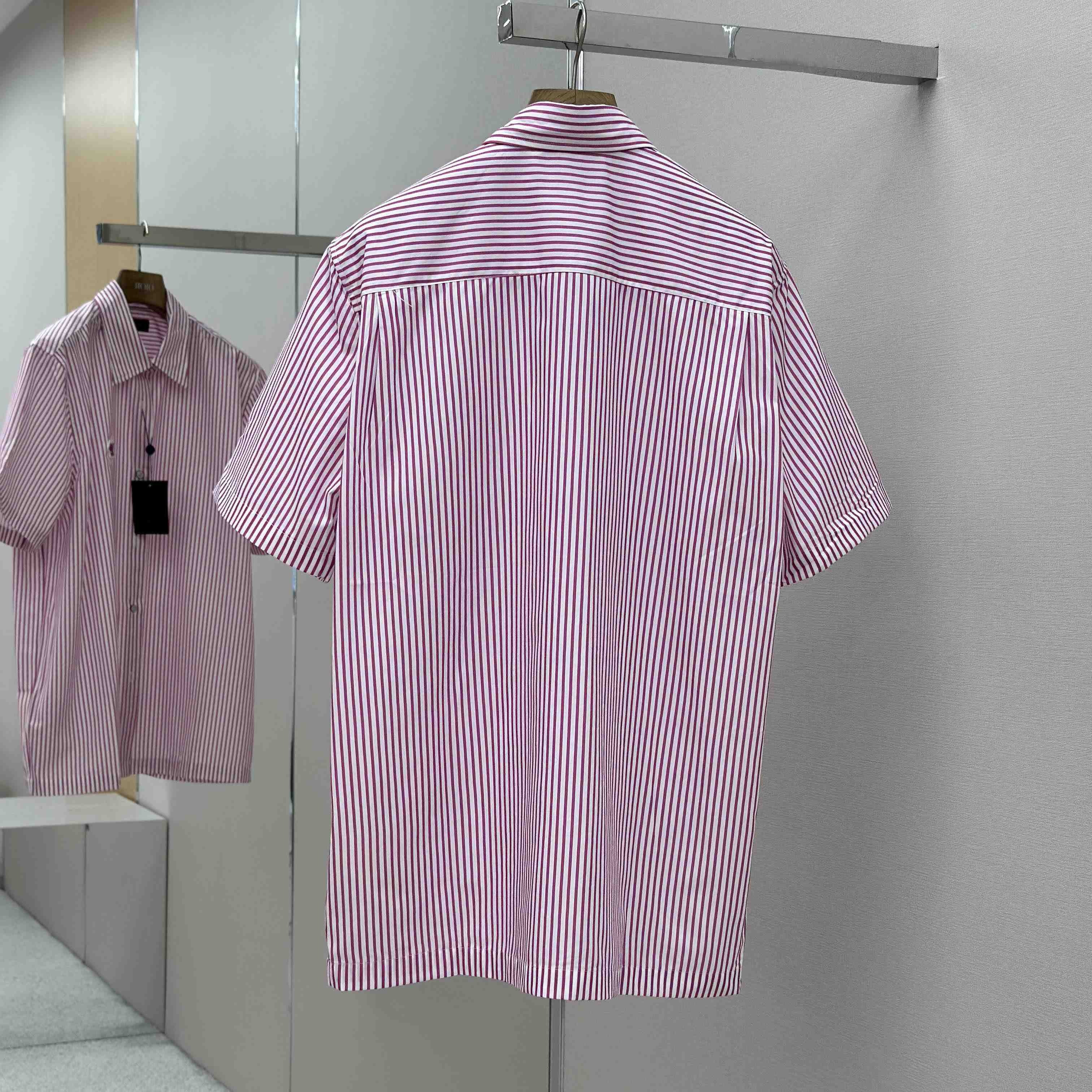 Louis Vuitton Monogram Striped Short-Sleeved Shirt   1AHVX7 - FashionPlug