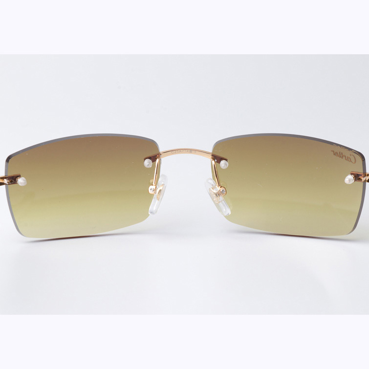 Cartier CT_3524012 Black Buffalo Sunglasses Gold Brown - FashionPlug