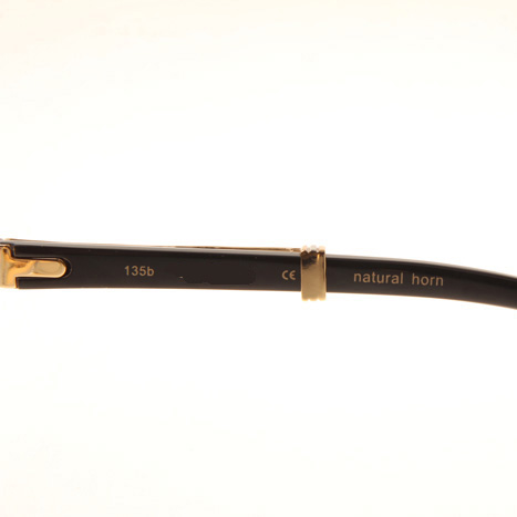 Cartier CT1990-0692 White Mix Black Buffalo Sunglasses In Gold Brown - FashionPlug