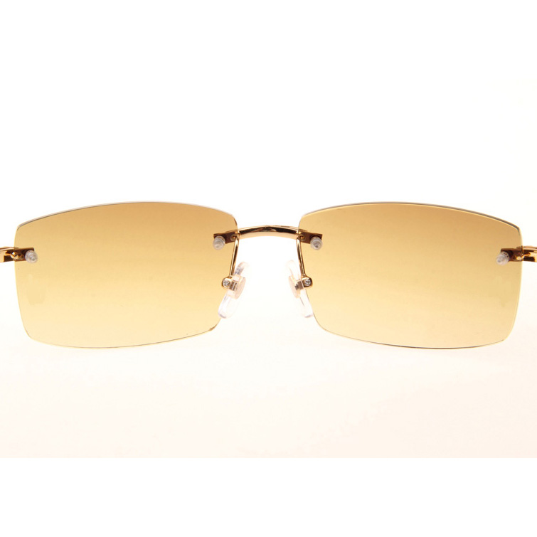 Cartier CT_3524012 Big Diamond Wood Sunglasses In Gold Brown - FashionPlug