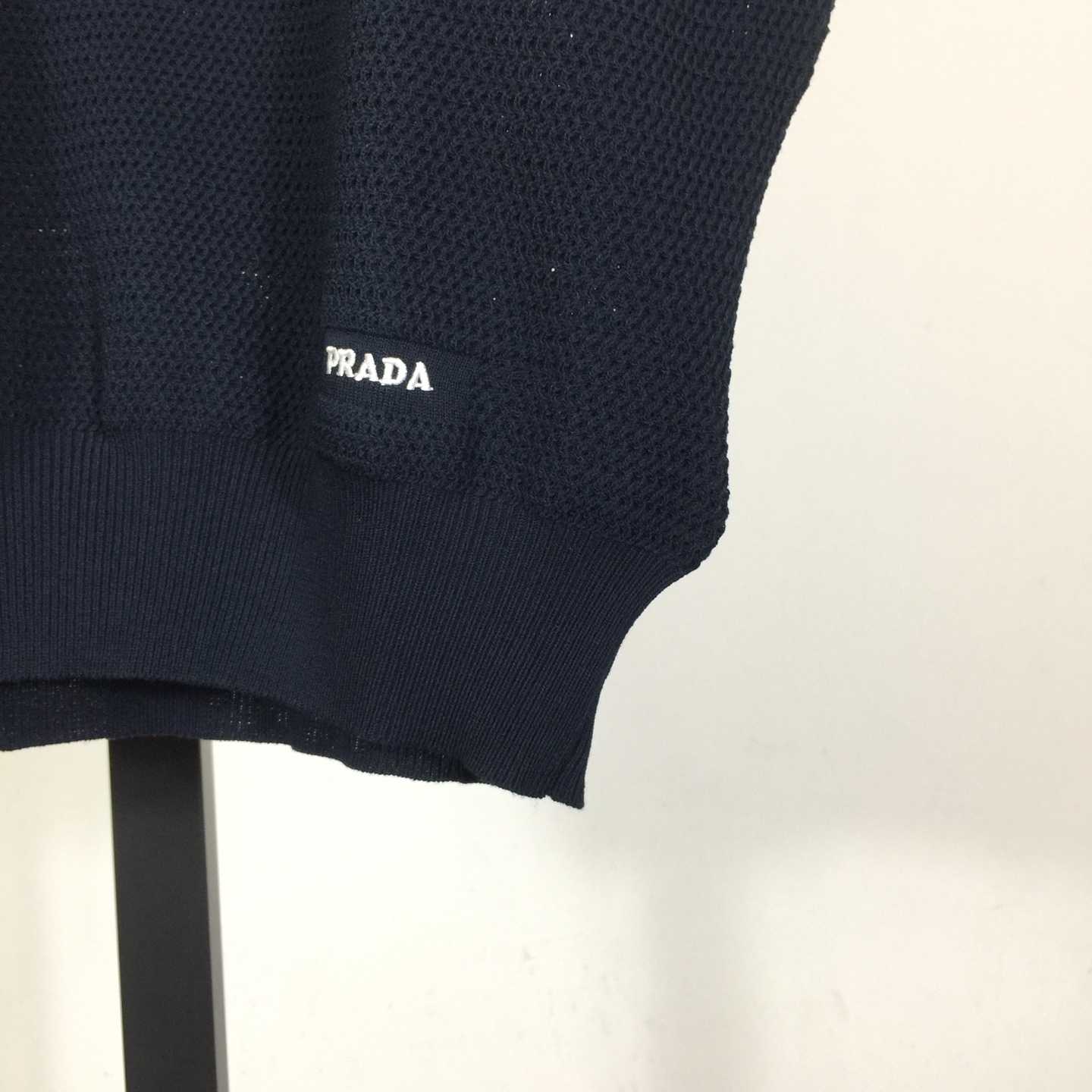 Prada Blue T-Shirt In Silk And Cotton - FashionPlug