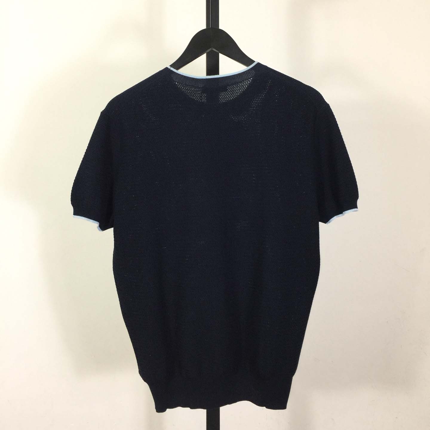 Prada Blue T-Shirt In Silk And Cotton - FashionPlug