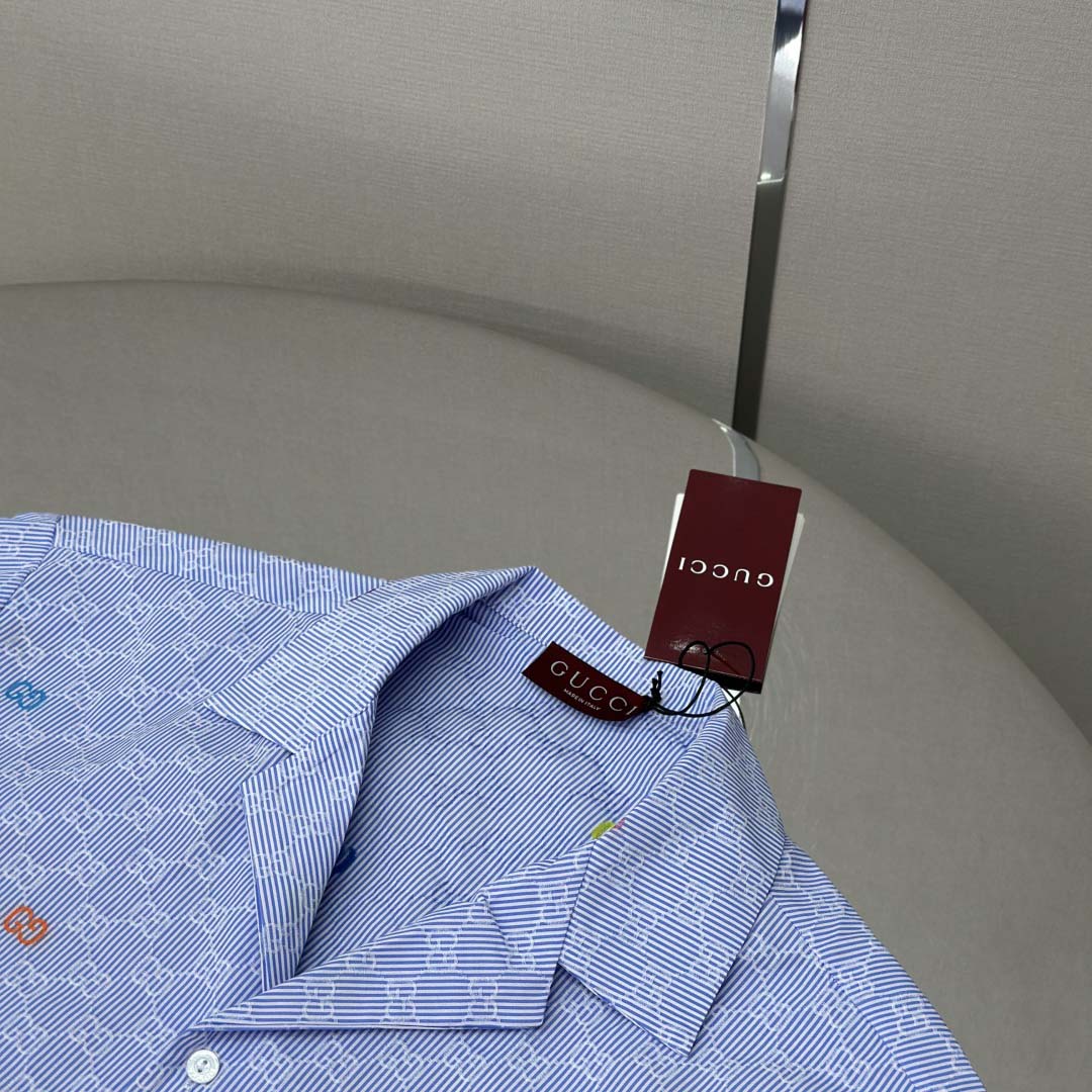 Gucci Striped Cotton Bowling Shirt - FashionPlug