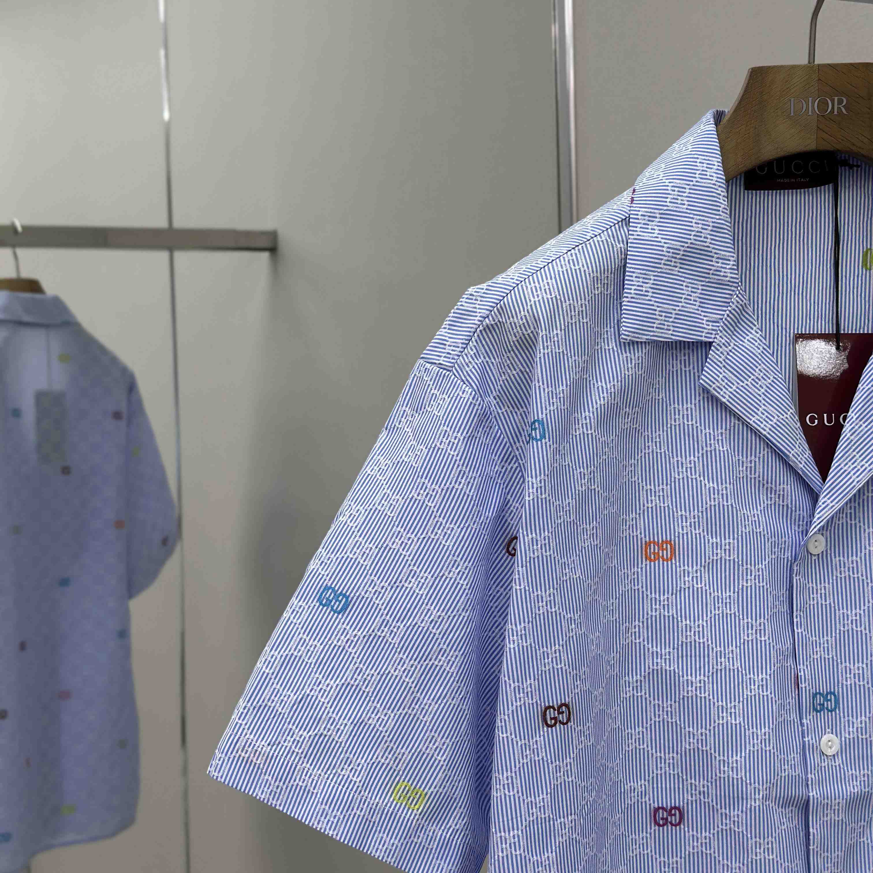 Gucci Striped Cotton Bowling Shirt - FashionPlug