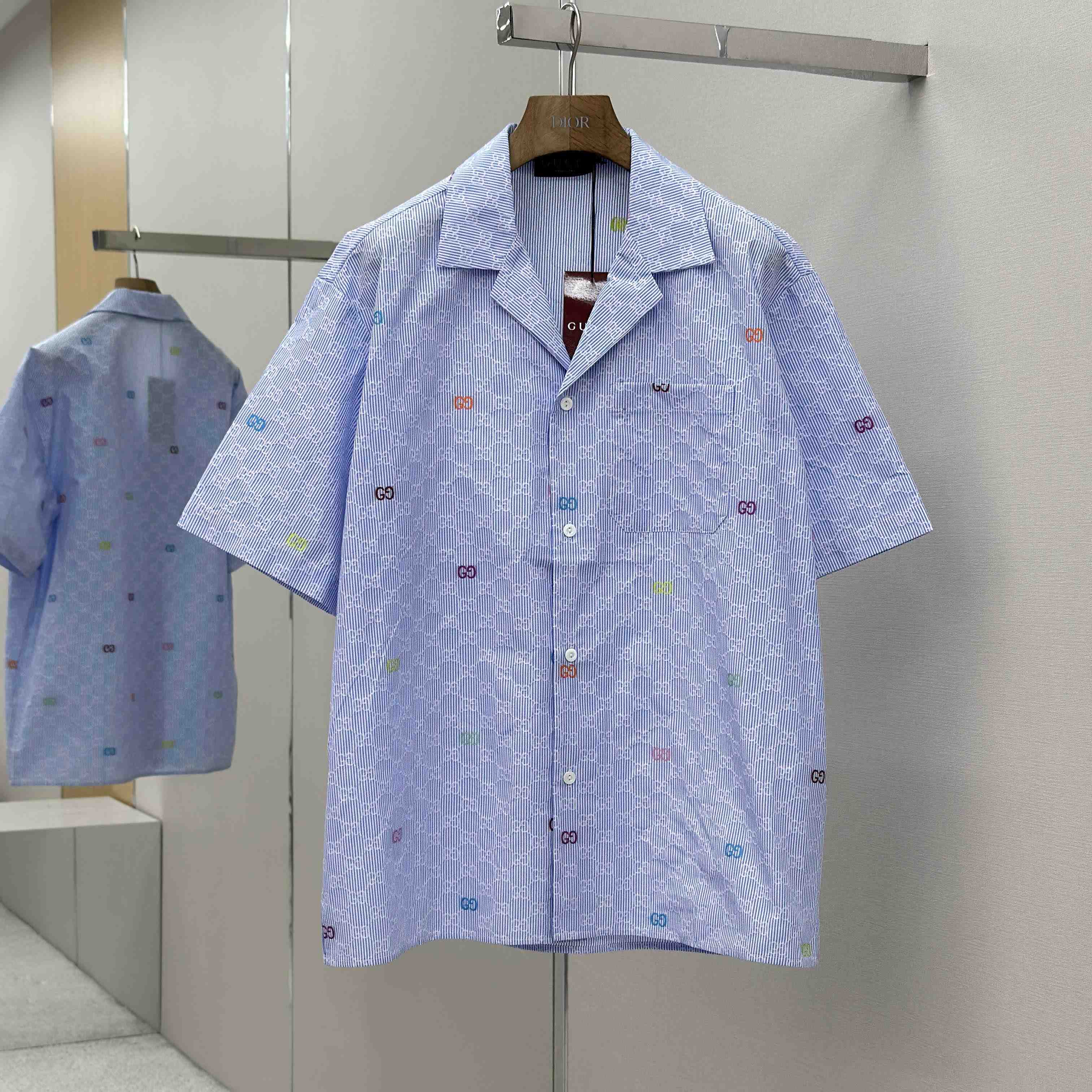 Gucci Striped Cotton Bowling Shirt - FashionPlug