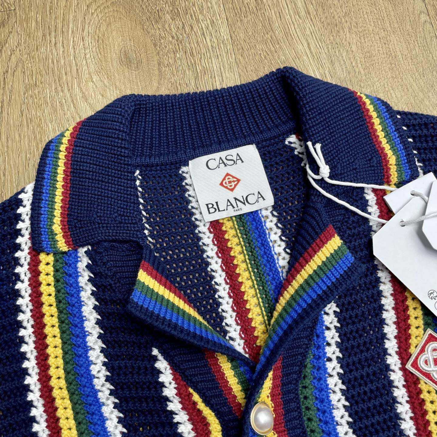 Casablanca Crochet Long-sleeve Stripe Shirt - FashionPlug