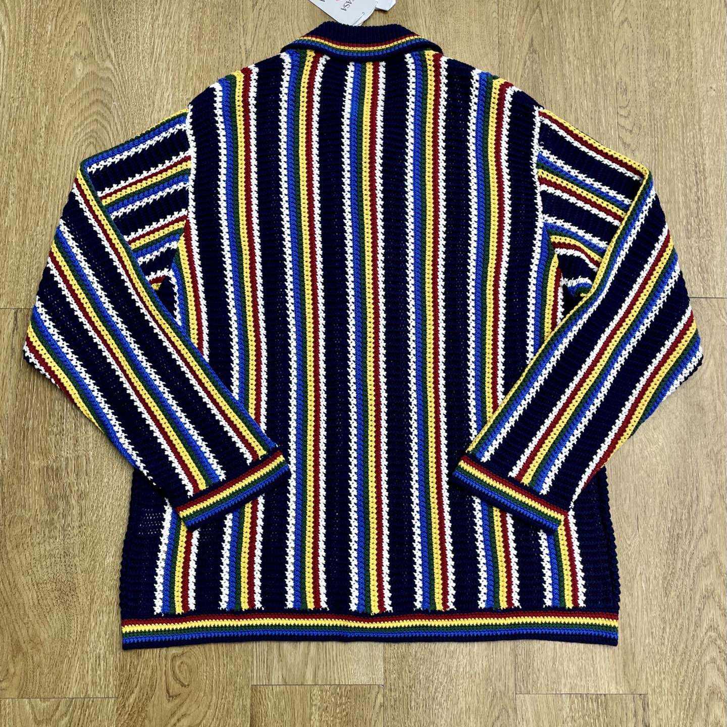 Casablanca Crochet Long-sleeve Stripe Shirt - FashionPlug
