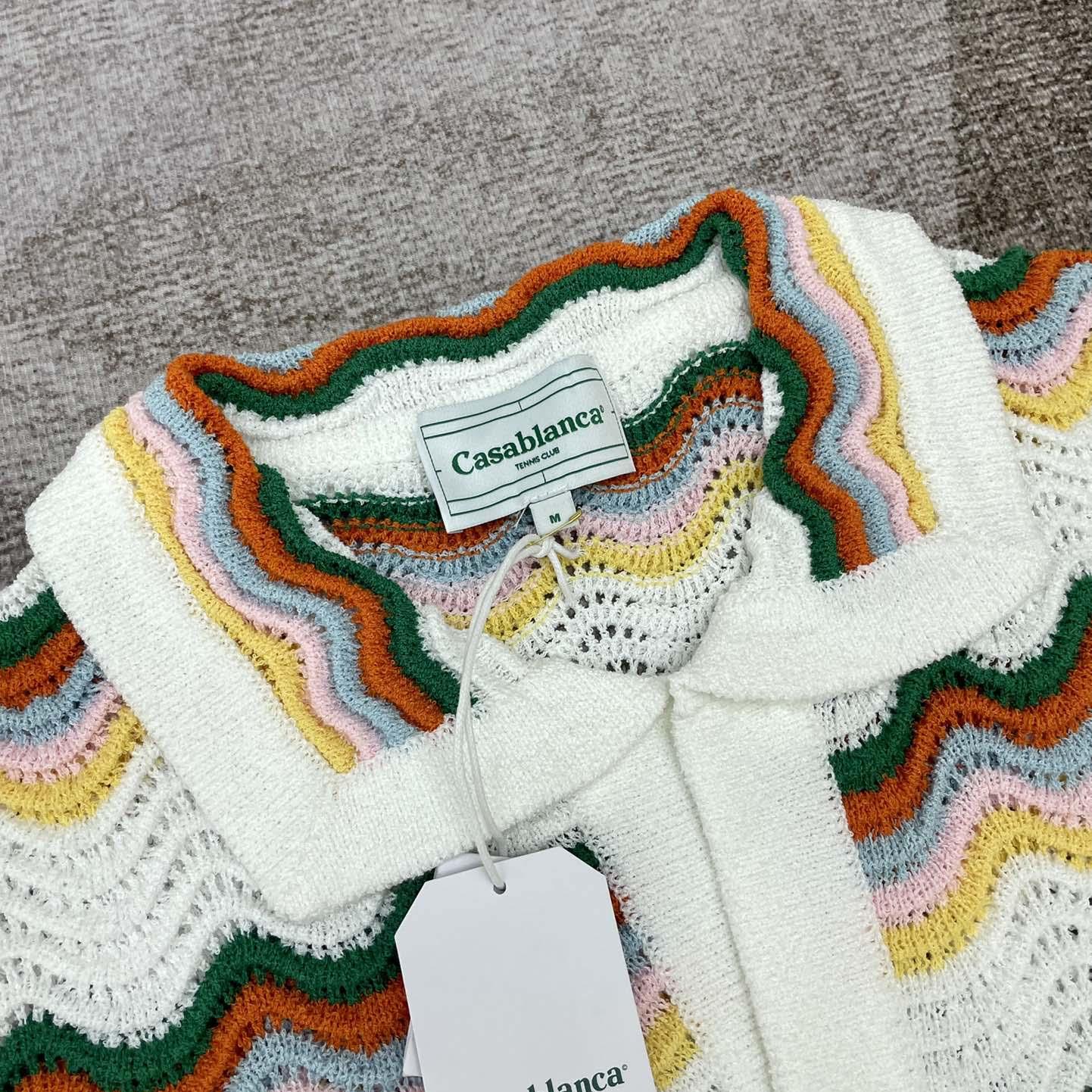 Casablanca Wavy Short-sleeve Boucle Shirt   D0058 - FashionPlug