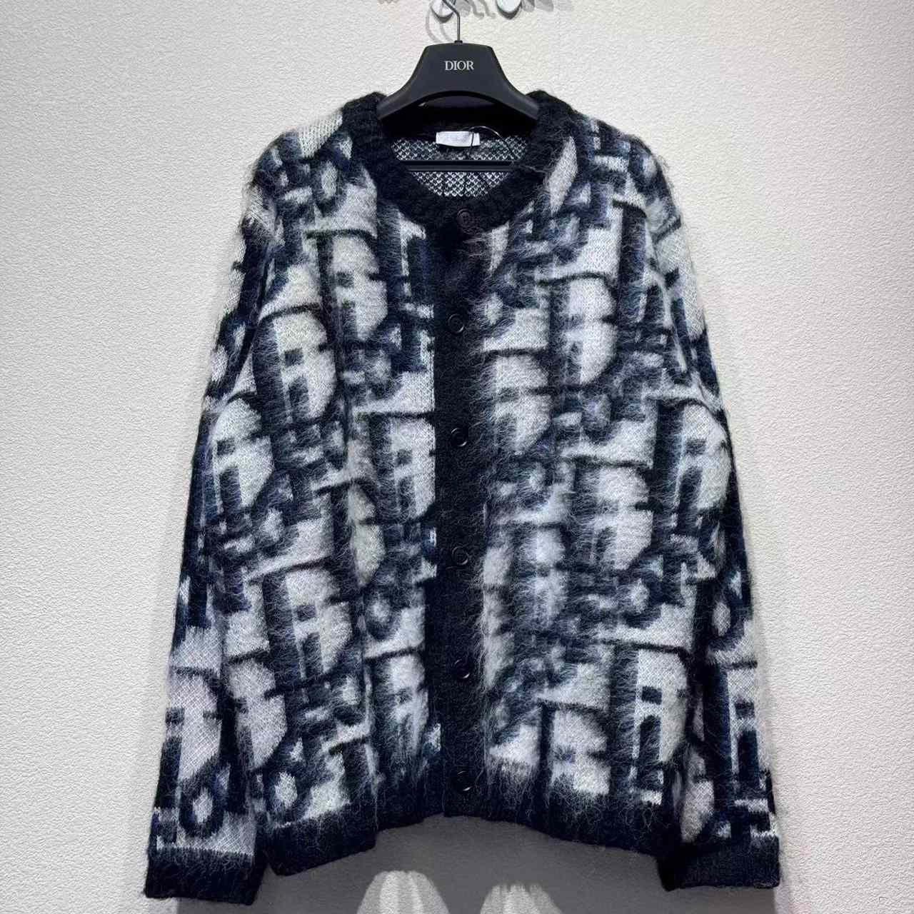 Dior Blue Printed Long Sleeve Knitwear - FashionPlug