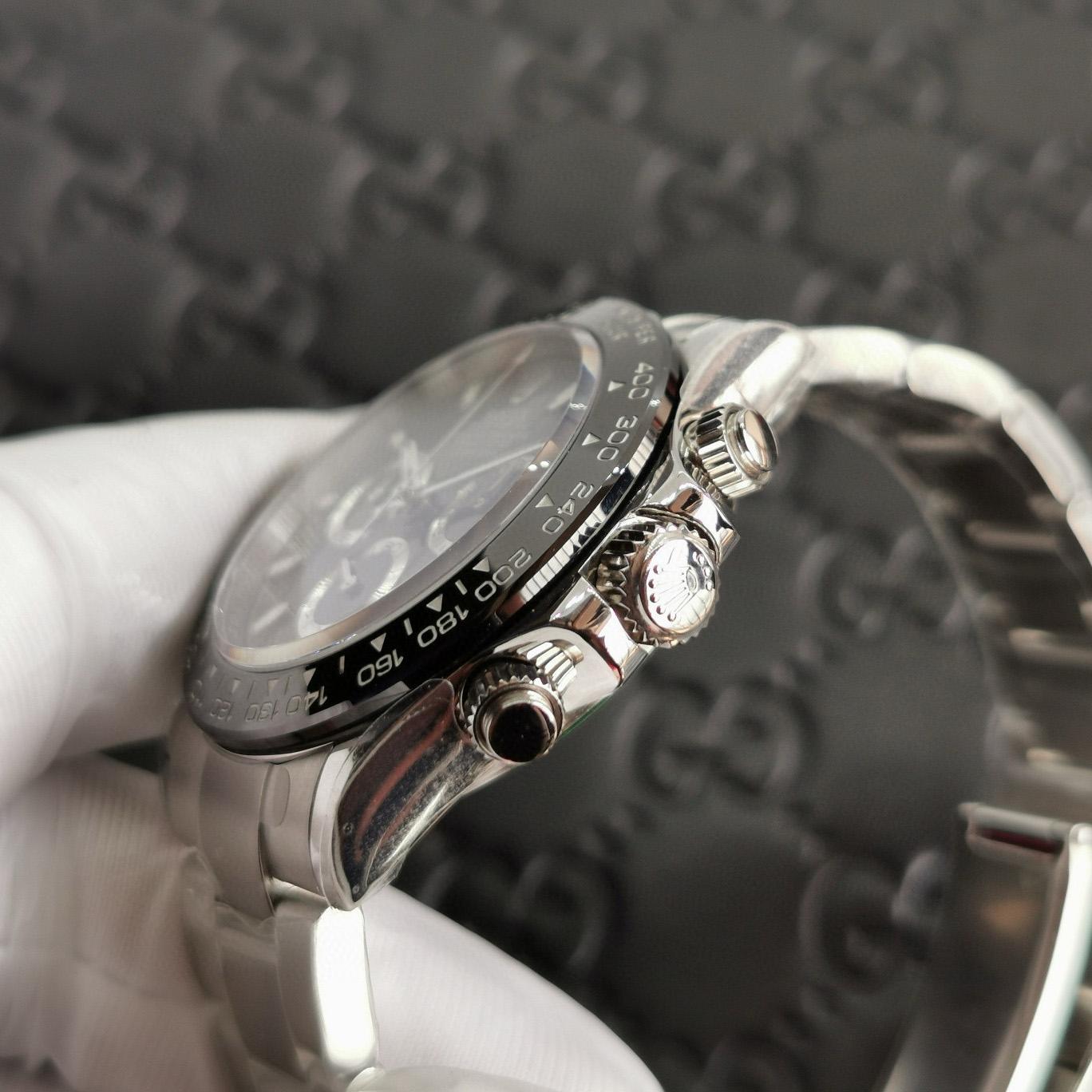 Rolex Cosmograph Daytona Stainless Steel Black Dial Watch 116500 - FashionPlug