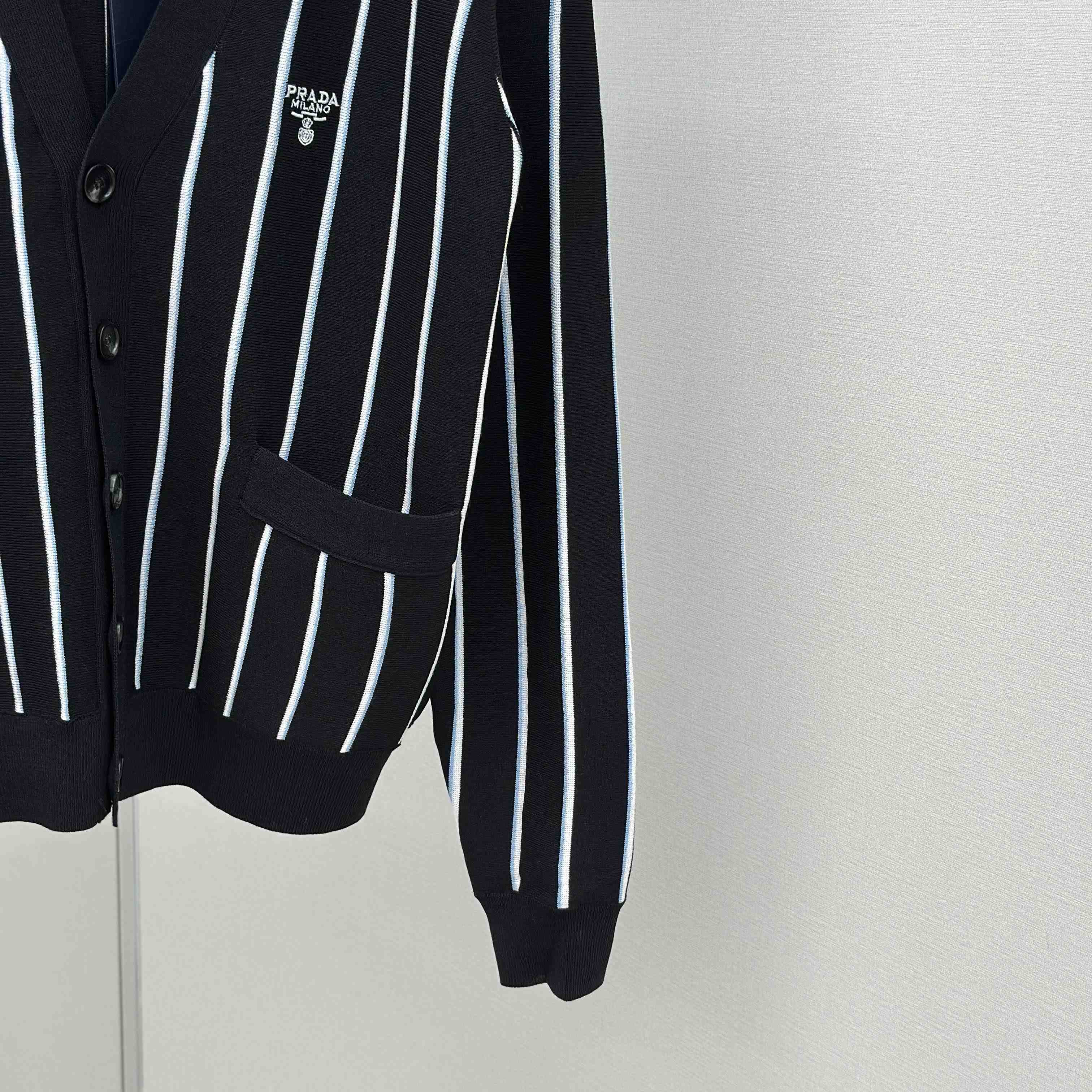 Prada Black Wool Cardigan - FashionPlug