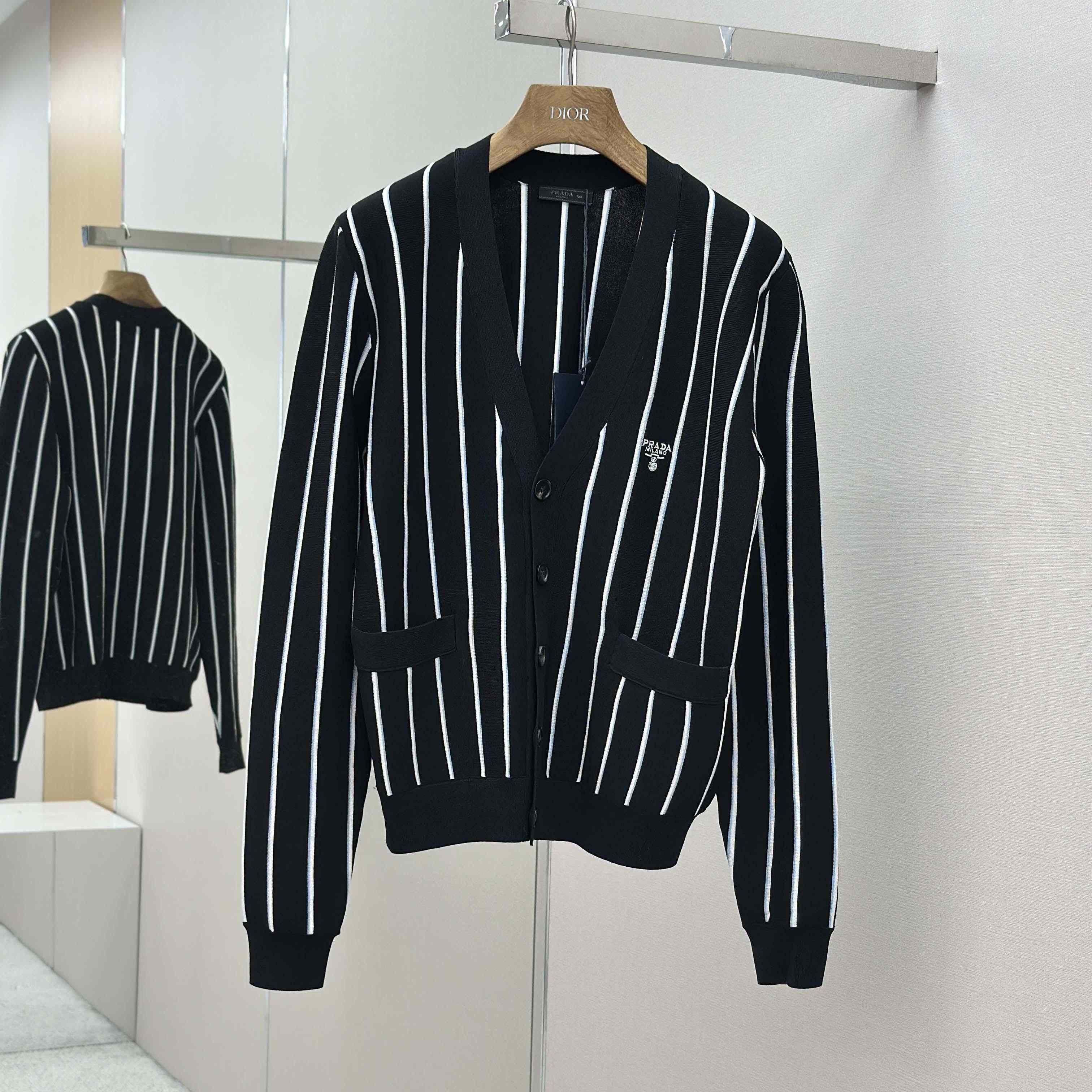 Prada Black Wool Cardigan - FashionPlug