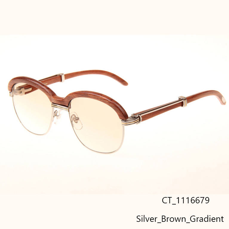 Cartier CT_1116679 Sunglasses In Silver Brown Gradient - FashionPlug