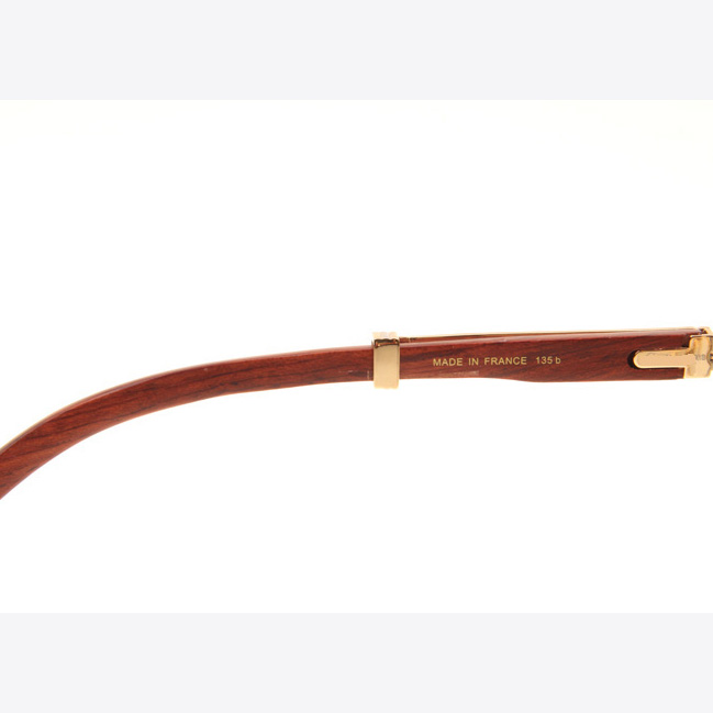 Cartier CT1990-0692 Wood Sunglasses In Gold Grey - FashionPlug