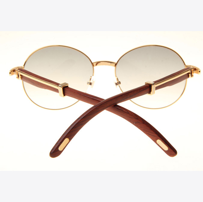 Cartier CT1990-0692 Wood Sunglasses In Gold Grey - FashionPlug