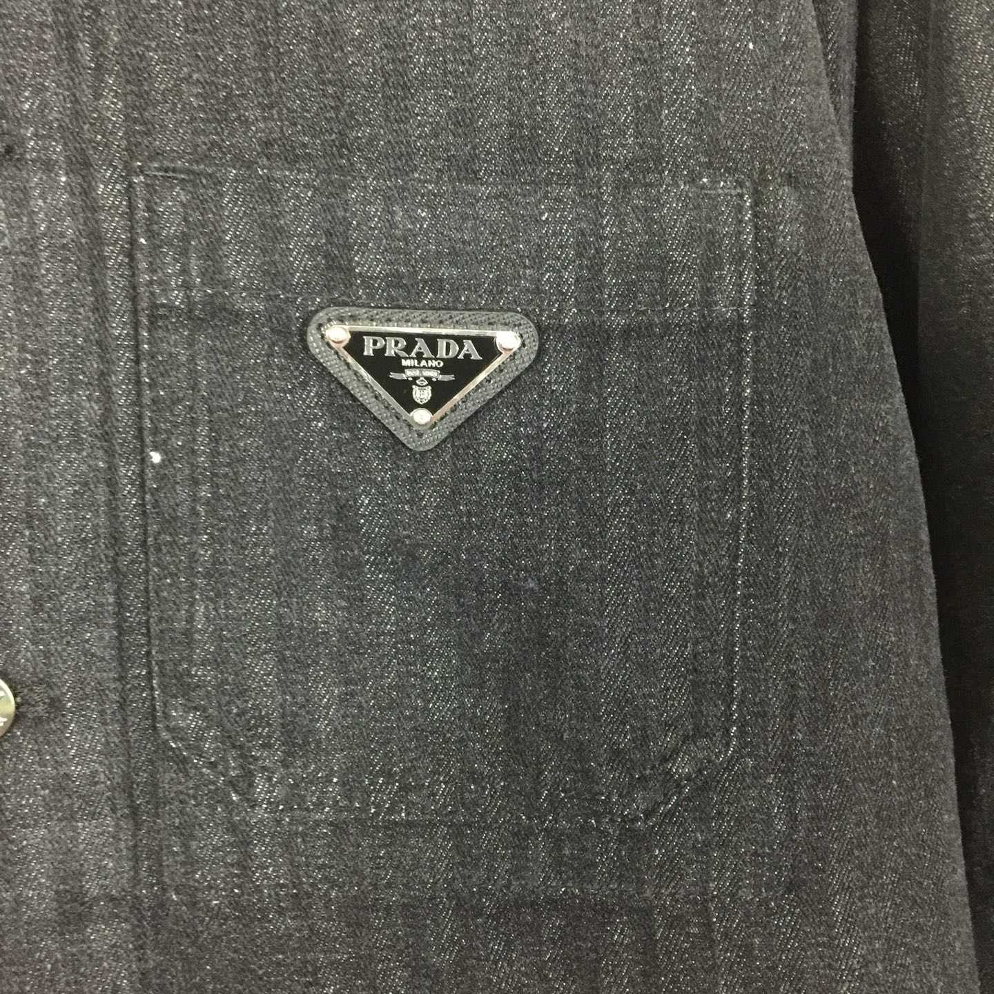 Prada Chevron Denim Blouson Jacket - FashionPlug