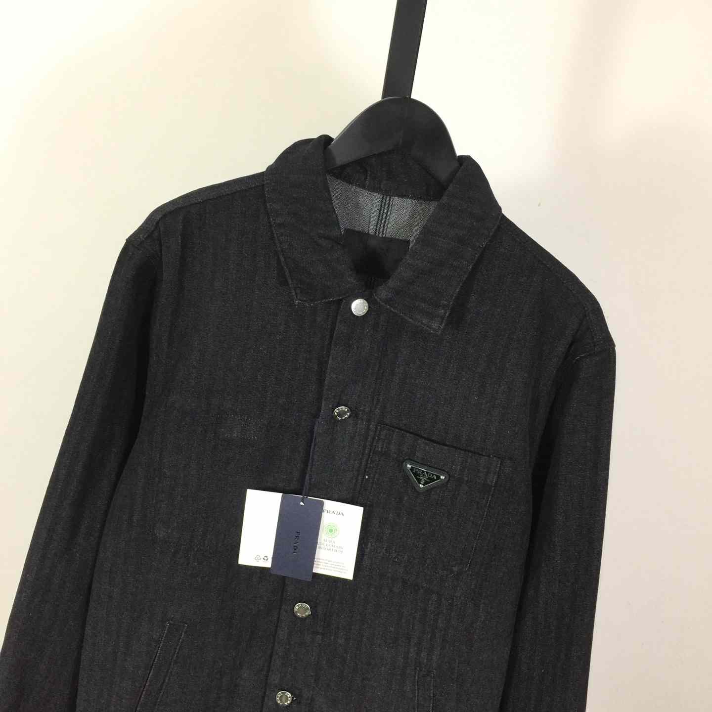 Prada Chevron Denim Blouson Jacket - FashionPlug