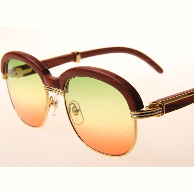Cartier CT_1116679 Sunglasses In Gold Three Color Lens - FashionPlug