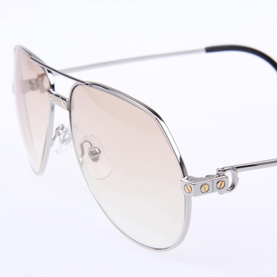 Cartier CT 1324912 Sunglasses In Silver Brown - FashionPlug