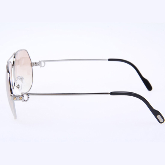 Cartier CT 1324912 Sunglasses In Silver Brown - FashionPlug