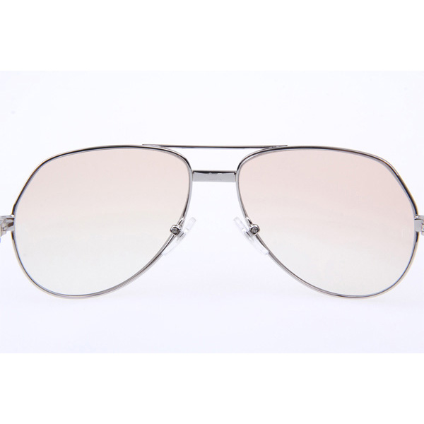 Cartier CT 1324912 Sunglasses In Silver Brown - FashionPlug