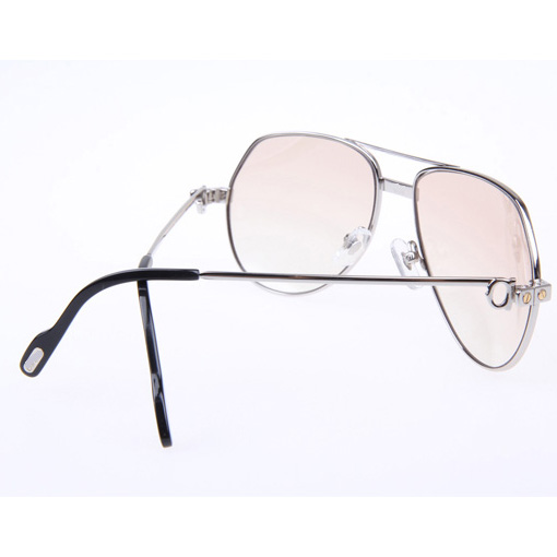Cartier CT 1324912 Sunglasses In Silver Brown - FashionPlug