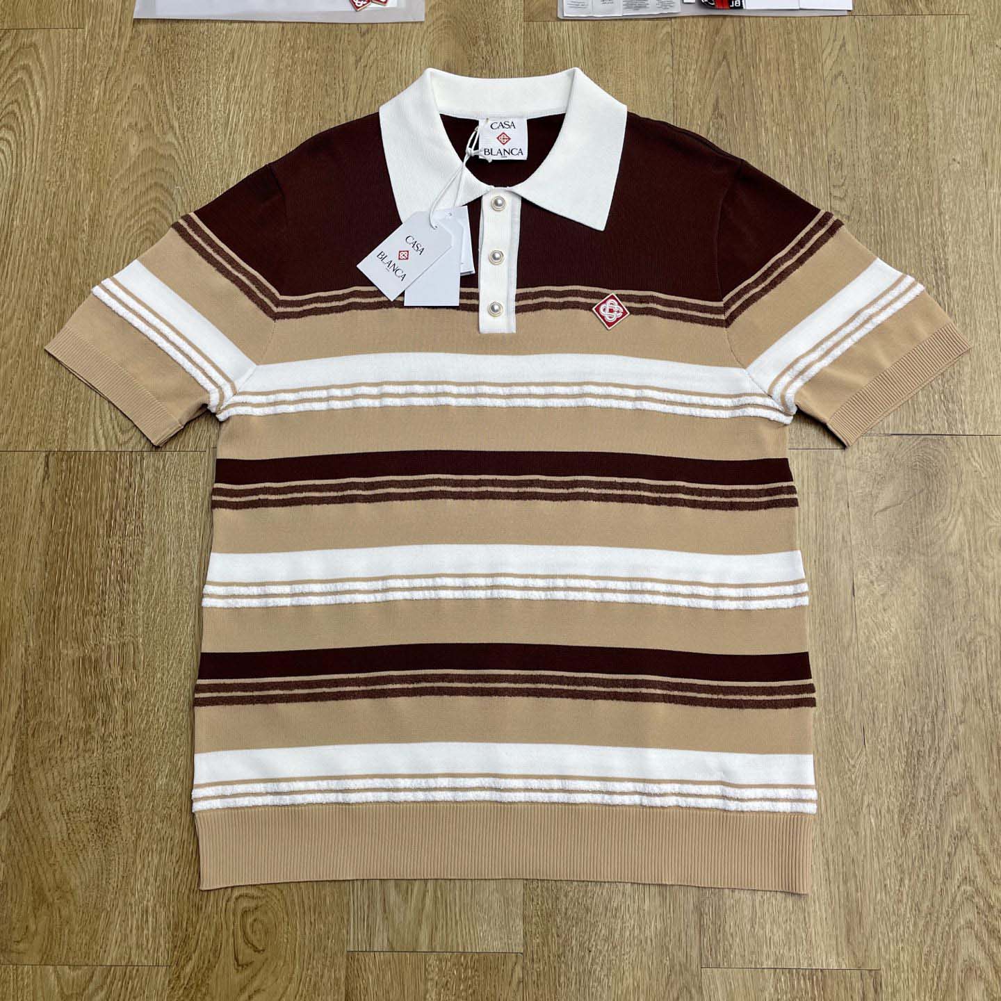 Casablanca Stripe Polo Shirt   D0100 - FashionPlug