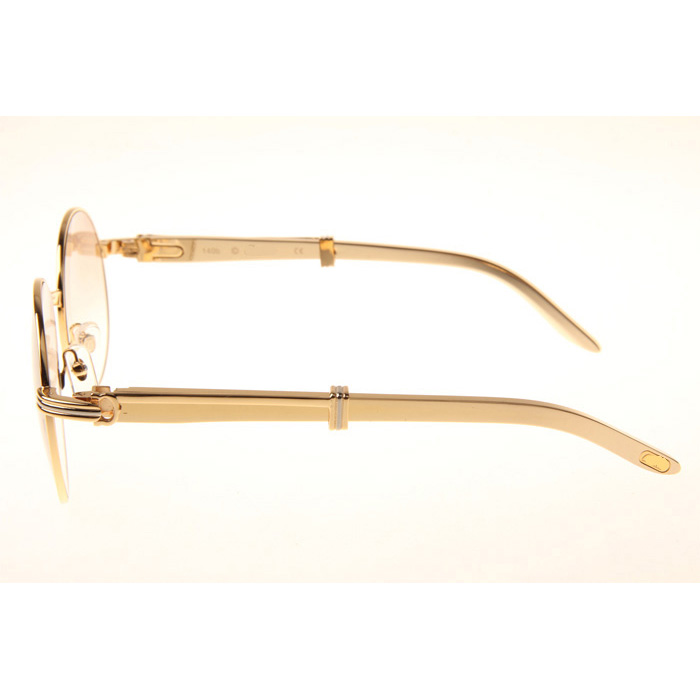 Cartier CT1990-0692 Gold Stainless Steel Sunglasses In Gold Brown - FashionPlug