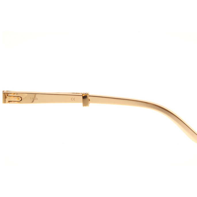 Cartier CT1990-0692 Gold Stainless Steel Sunglasses In Gold Brown - FashionPlug