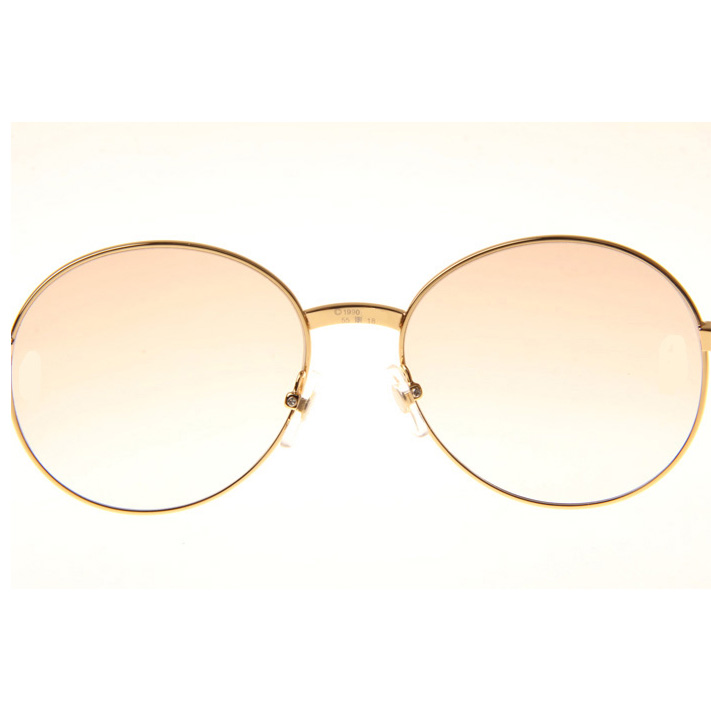 Cartier CT1990-0692 Gold Stainless Steel Sunglasses In Gold Brown - FashionPlug