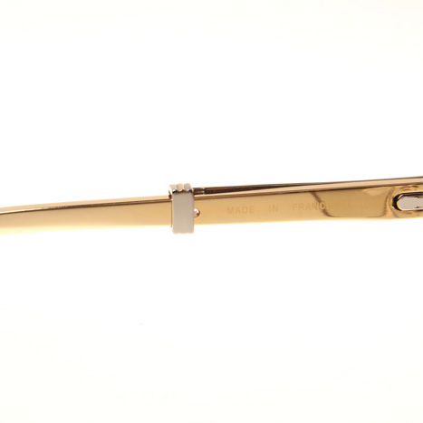 Cartier CT1990-0692 Gold Stainless Steel Sunglasses In Silver Brown - FashionPlug