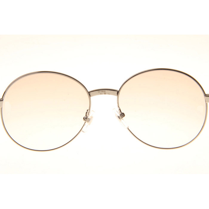 Cartier CT1990-0692 Gold Stainless Steel Sunglasses In Silver Brown - FashionPlug