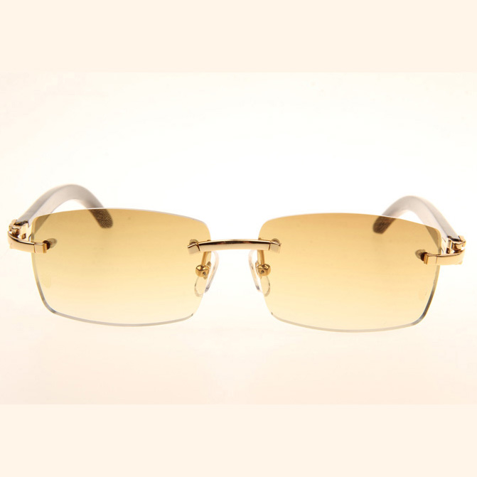 Cartier CT_3524012 Black Grey Buffalo Sunglasses In Gold Brown - FashionPlug