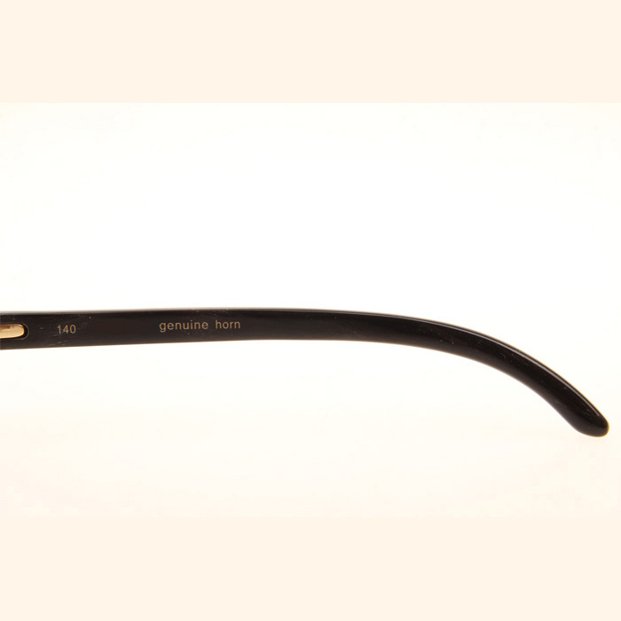 Cartier CT_3524012 Black Grey Buffalo Sunglasses In Gold Brown - FashionPlug