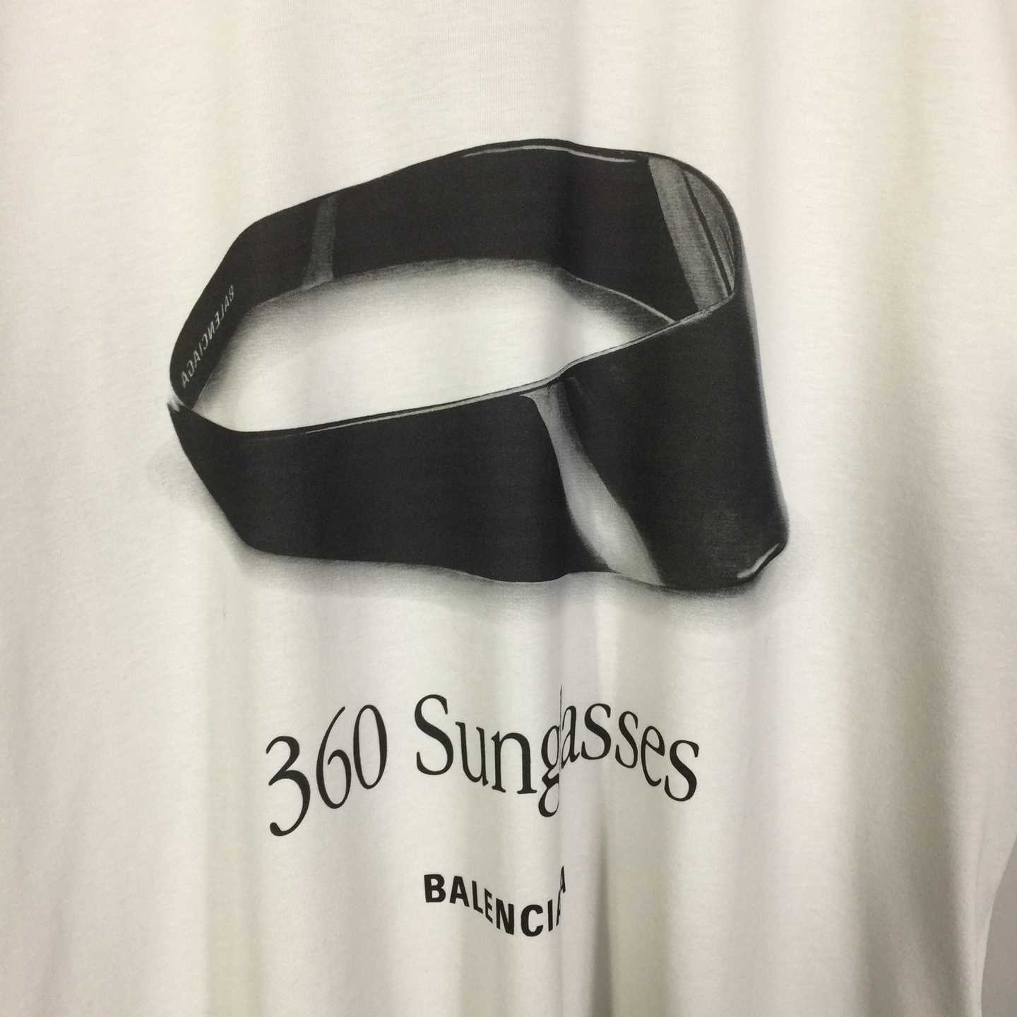 Balenciaga 360 Sunglasses T-Shirt Medium Fit In Dirty White Dry Jersey - FashionPlug