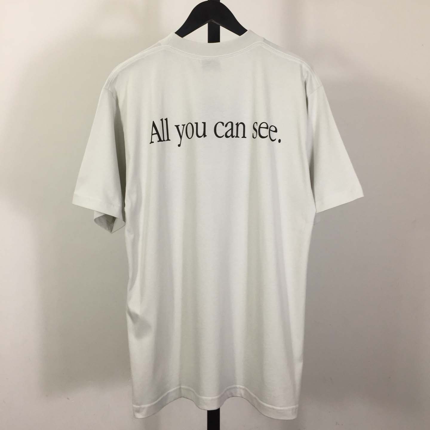 Balenciaga 360 Sunglasses T-Shirt Medium Fit In Dirty White Dry Jersey - FashionPlug