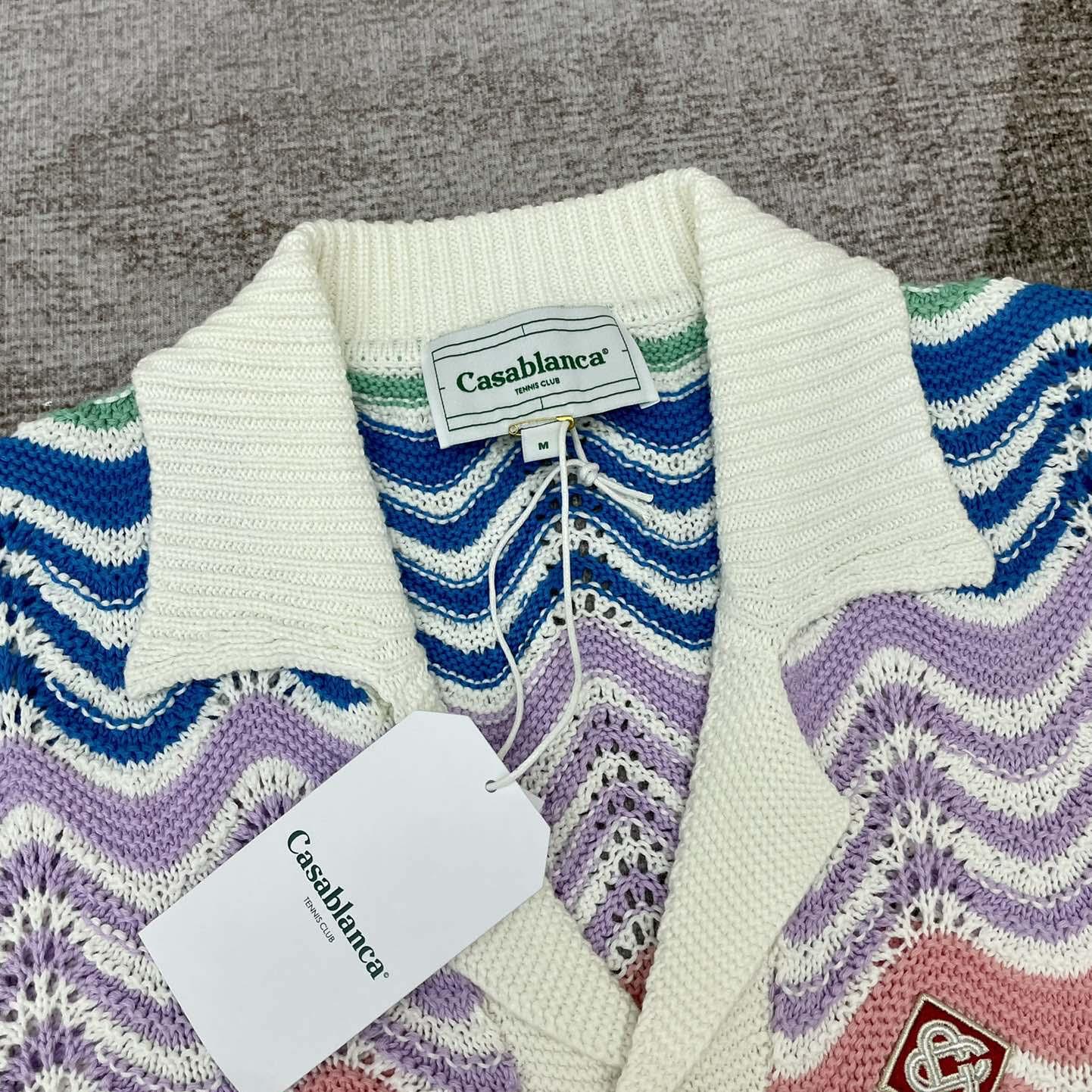 Casablanca Wave Crochet Shirt   D0056 - FashionPlug