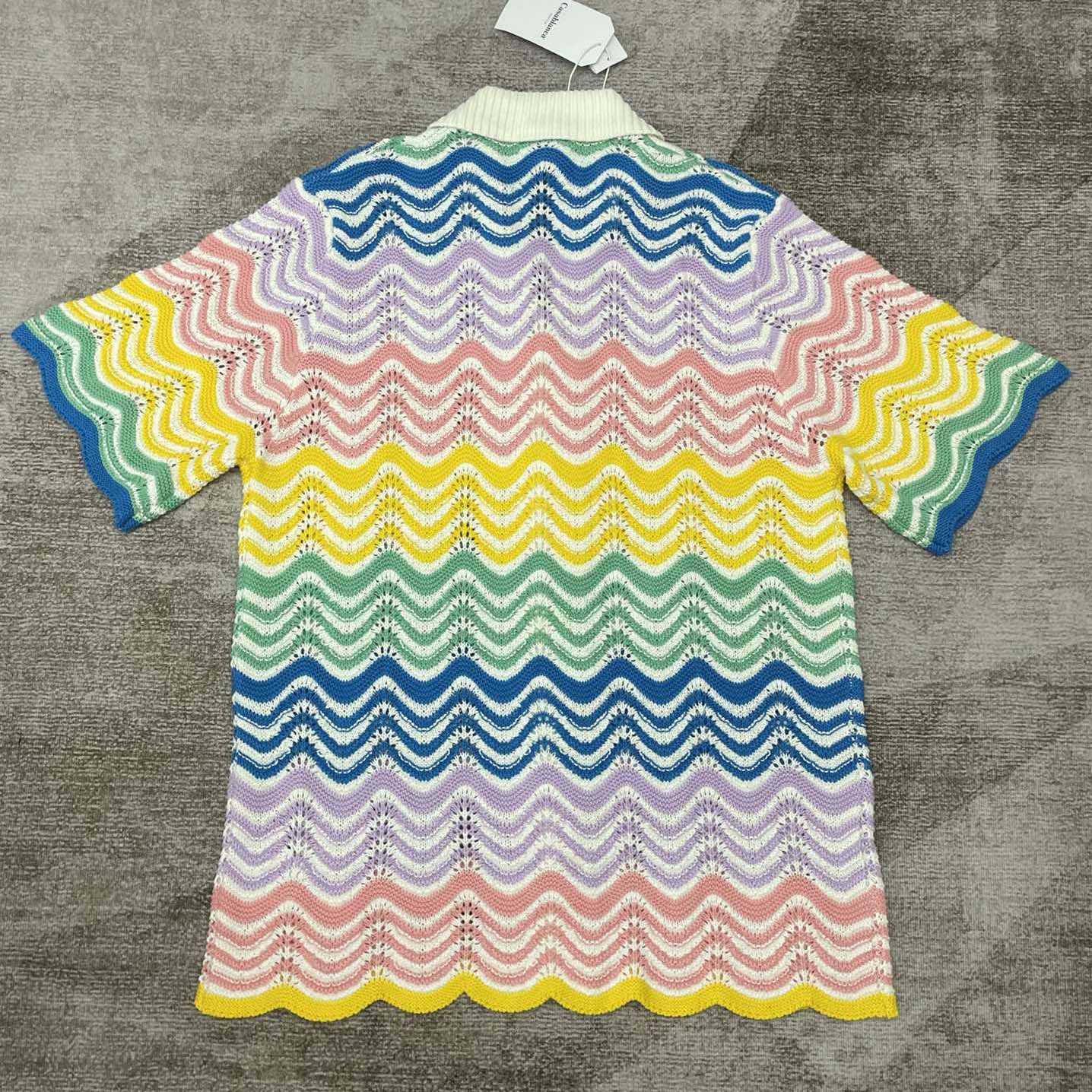 Casablanca Wave Crochet Shirt   D0056 - FashionPlug