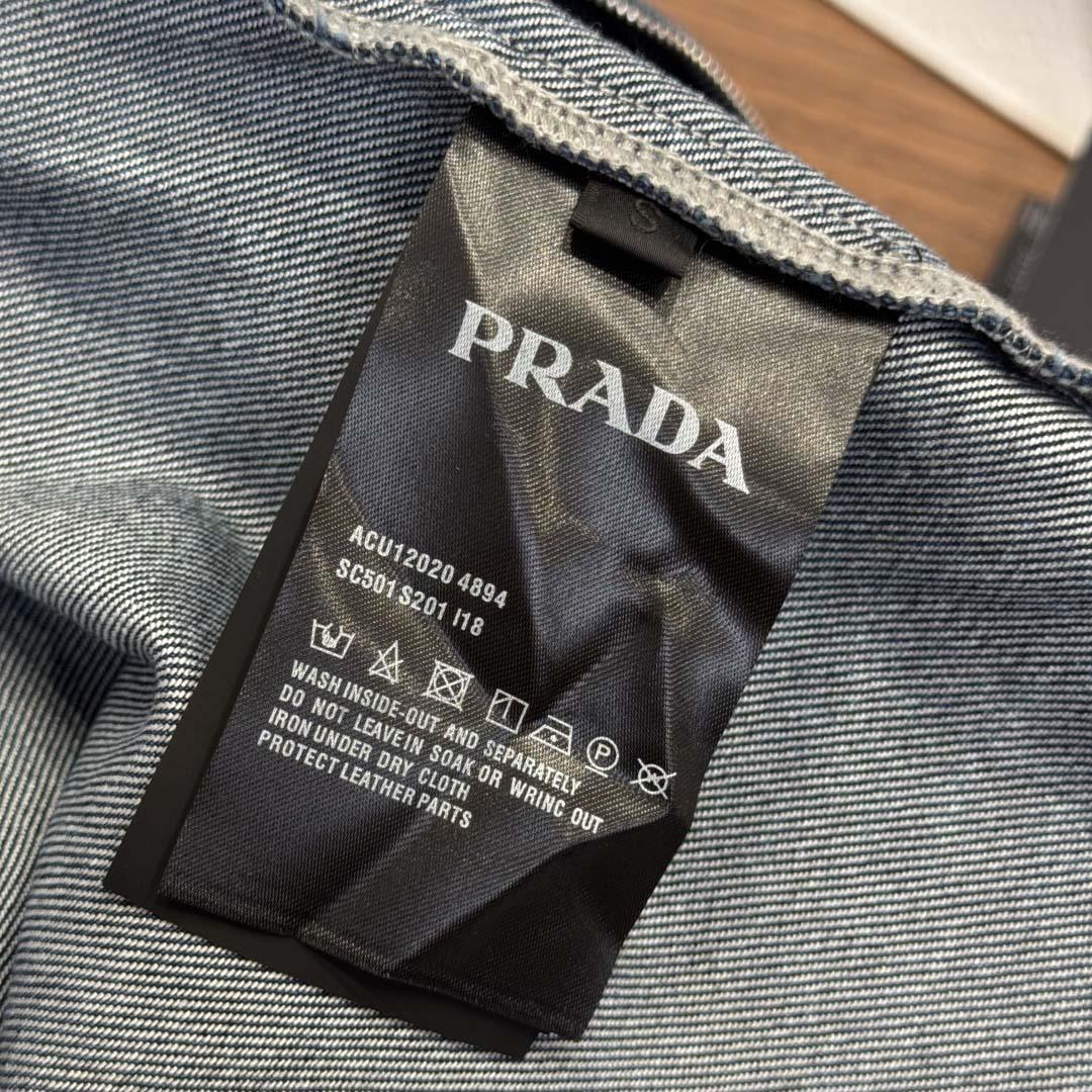 Prada Light Denim Zipper Jacket - FashionPlug