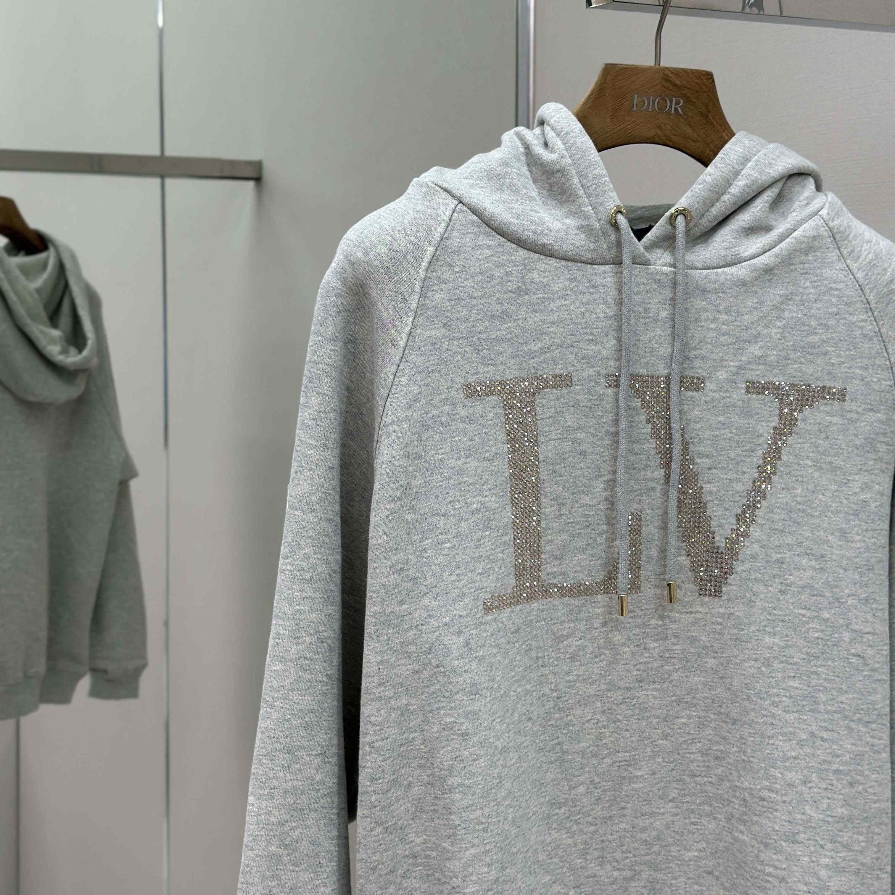 Louis Vuitton Rhinestone Signature Hoodie   1AIBLF - FashionPlug