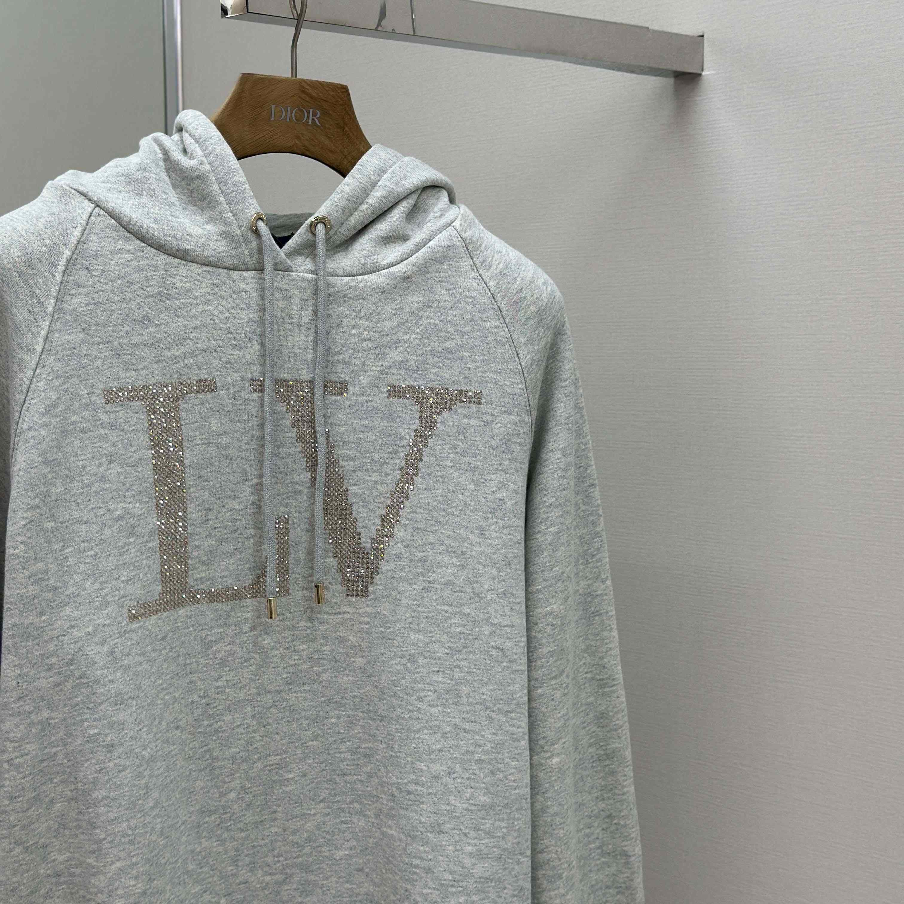 Louis Vuitton Rhinestone Signature Hoodie   1AIBLF - FashionPlug