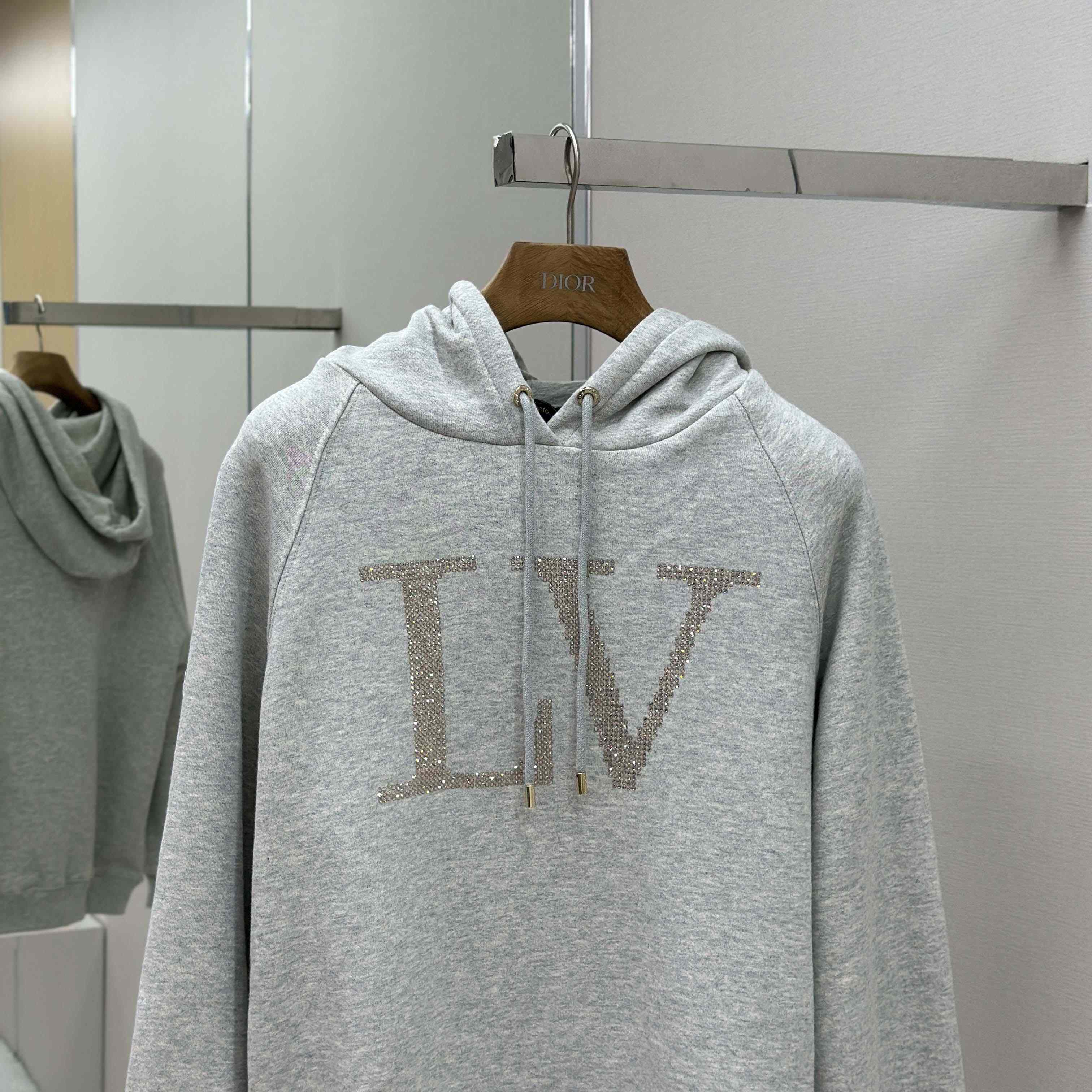 Louis Vuitton Rhinestone Signature Hoodie   1AIBLF - FashionPlug