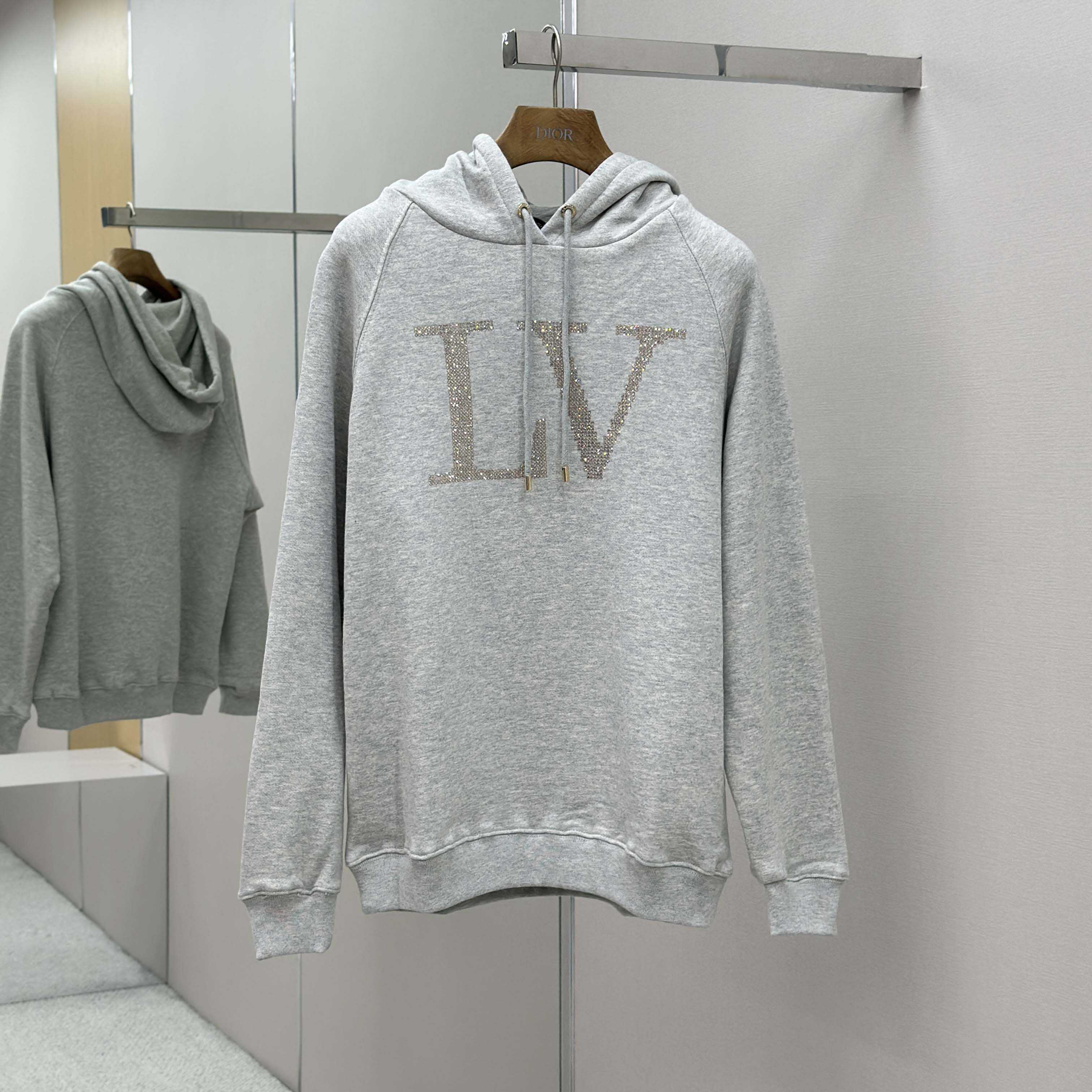 Louis Vuitton Rhinestone Signature Hoodie   1AIBLF - FashionPlug