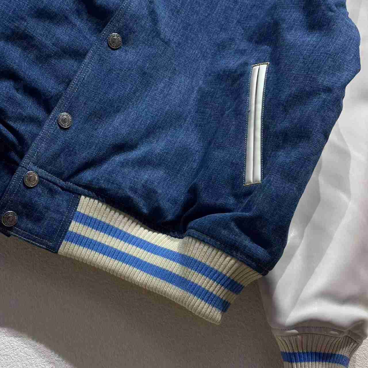 Celine Loose Triomphe Teddy In Trail Wash Denim - FashionPlug