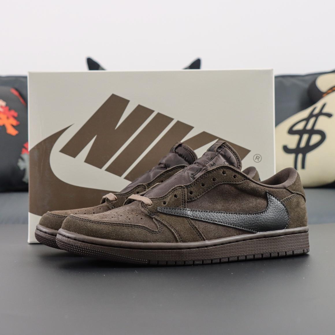 Travis Scott x Air Jordan 1 Low OG "Velvet Brown"    DM7866-202 - FashionPlug