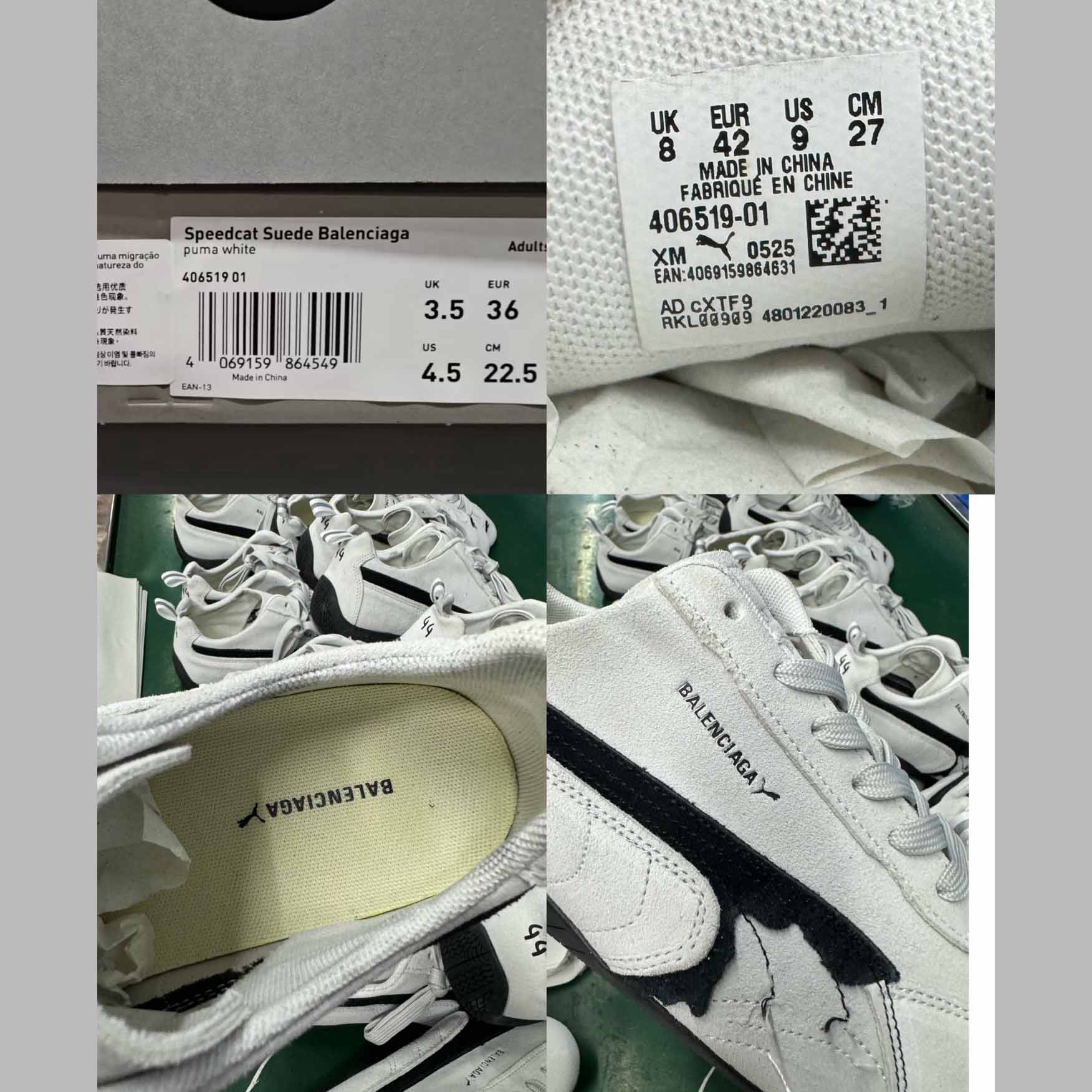 Balenciaga Speedcat Suede Balenciaga In White And Black Distressed Suede Cowskin - FashionPlug