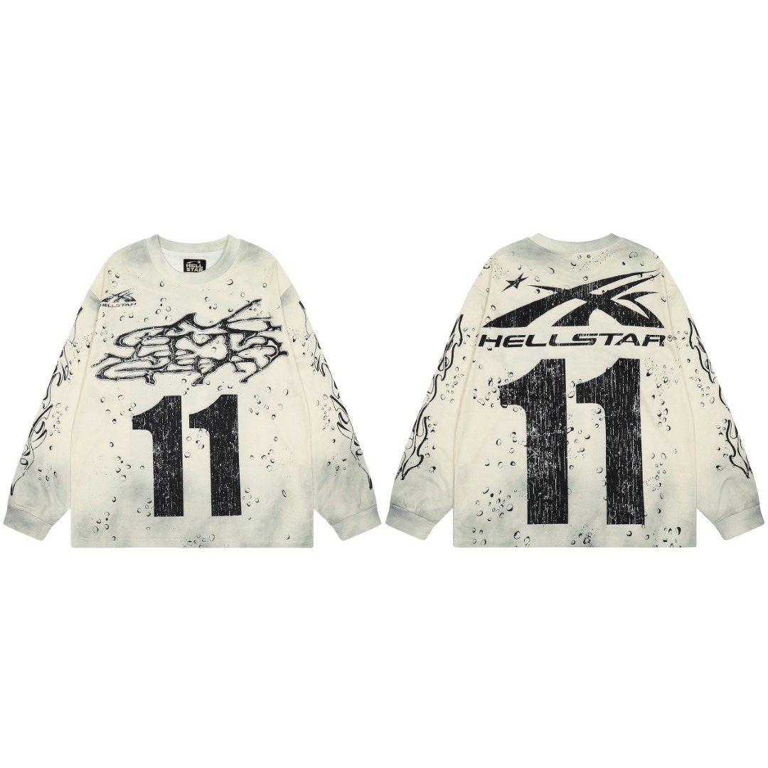 Hellstar Studios Moto Cross Longsleeve T-Shirt  - FashionPlug